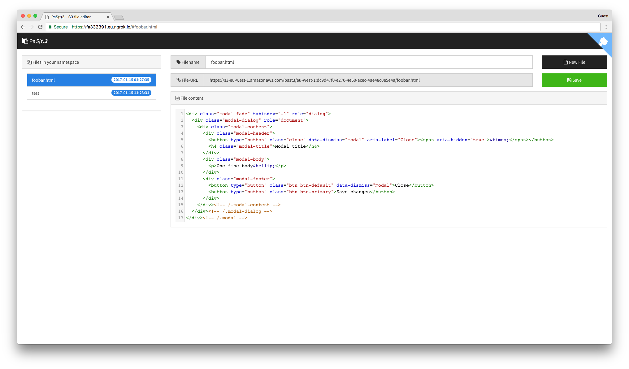 Screenshot of PaS(t)3 development